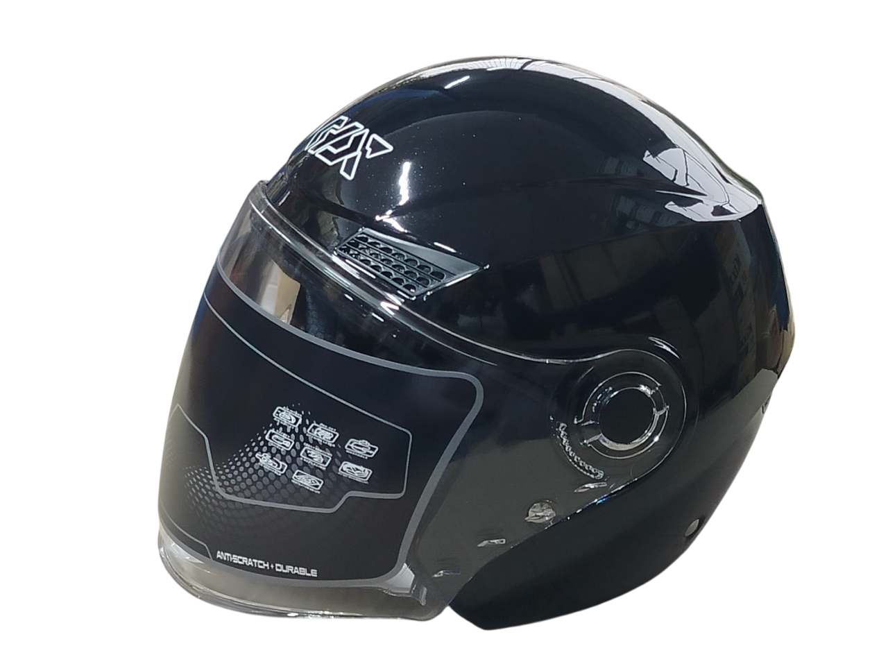 KASK PARLAK SİYAH ÇENESİZ (OF627 M)